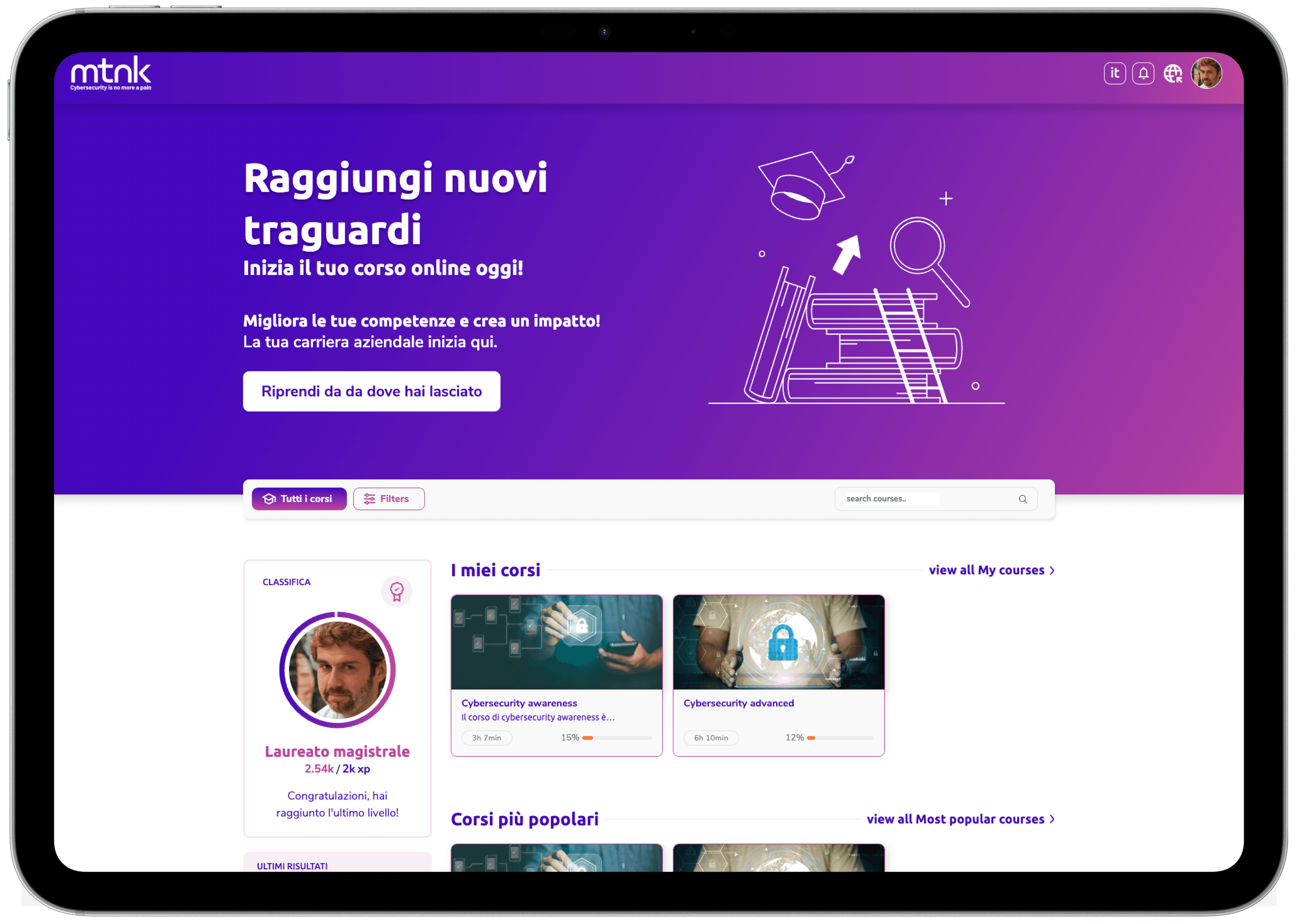 Screenshot dell'applicazione